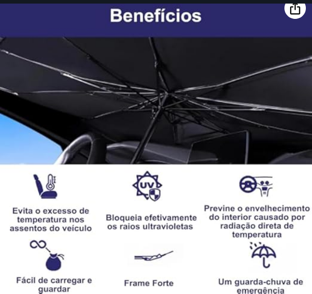 Protetor Solar Automotivo para Parabrisa – Repele Calor e Protege o Interior – BM-F1106