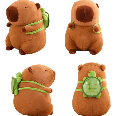 Pelúcia Infantil Capivara Média com Tartaruga – Enfeite para Cama
