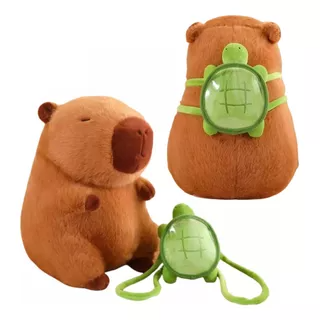 Pelúcia Infantil Capivara Pequena com Tartaruga – Enfeite para Cama