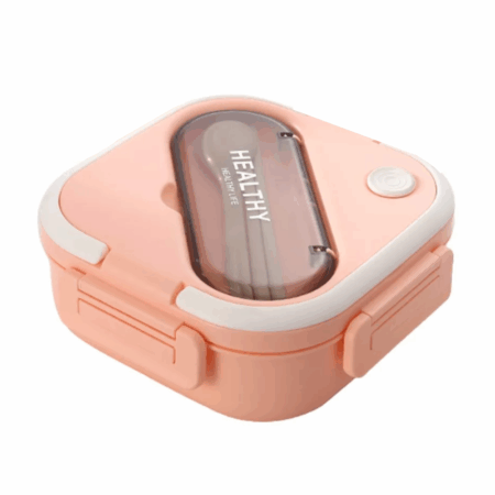 Marmita com Alça e Talheres Rosa 1300 ml – Modelo 0061