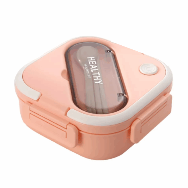 Marmita com Alça e Talheres Rosa 1300 ml – Modelo 0061