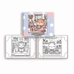 (Transparente) Kit Livro Colorir CAPIVARA (Roxo) + 80 Canetas - Com Maletinha