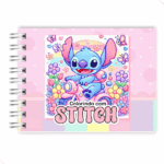 Kit Livro Kids Colorir Lilo Stitch (Rosa) + 80 Canetas - Com Maletinha