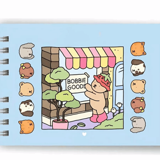 Kit Livro Colorir Bobbie Goods (Azul) + 80 Canetas - Com Maletinha