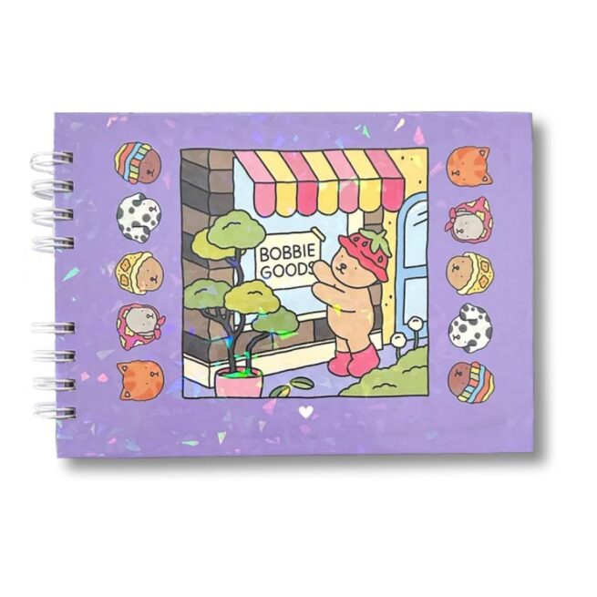 Kit Livro Colorir Bobbie Goods (Roxo) + 80 Canetas - Com Maletinha