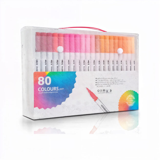 Kit Livro Colorir Bobbie Goods (Rosa) + 80 Canetas - Com Maletinha