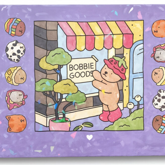 Kit Livro para Colorir Bobbie Goods Roxo com 36 Canetas – Criatividade para Crianças