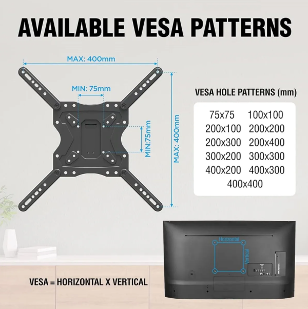 Suporte de TV Tri-Articulado com Braço Longo – Ajuste Flexível para TVs de 17 a 60 polegadas
