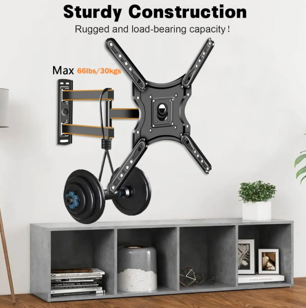 Suporte de TV Tri-Articulado com Braço Longo – Ajuste Flexível para TVs de 17 a 60 polegadas