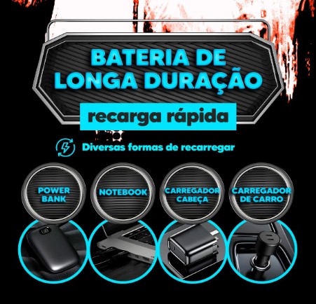 Lanterna Tática com Zoom Telescópico, Carregamento USB – Modelo LAN-7059 – Branco