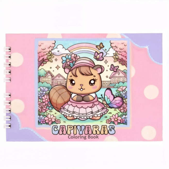 Livro Infantil para Colorir CAPIVARA – Rosa – Desenhos Variados