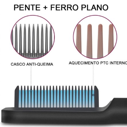 Escova Alisadora Elétrica Bivolt – Branca