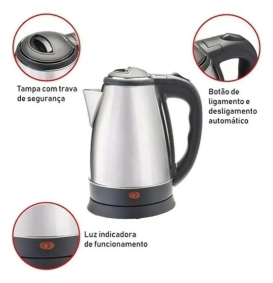 Chaleira Elétrica Jarra para Chá, Café e Mamadeira 1,8 Litros 127V – Versátil e Rápida