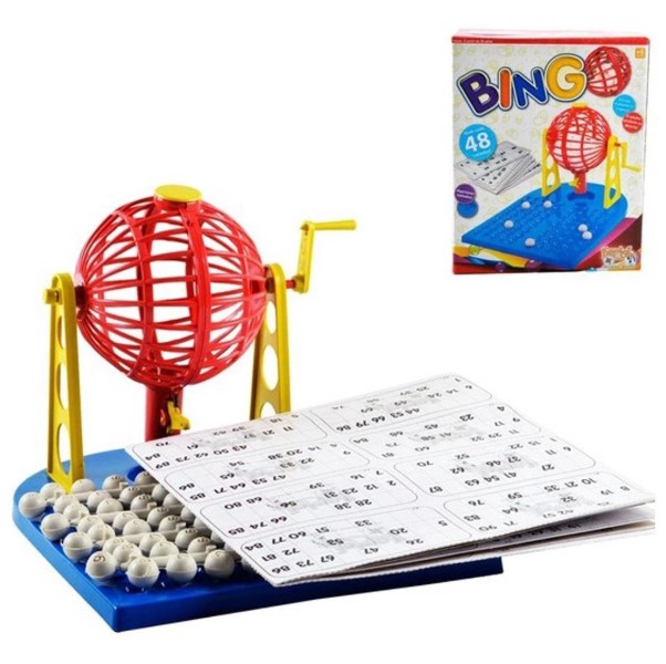 Jogo de Mesa Bingo com 48 Cartelas e Dispenser de Bolinhas