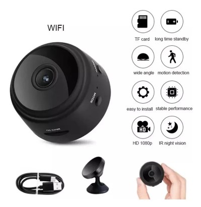 Mini Câmera Espiã A9 Segurança Wi-Fi Full HD – Cor Preta, Discreta e Eficiente
