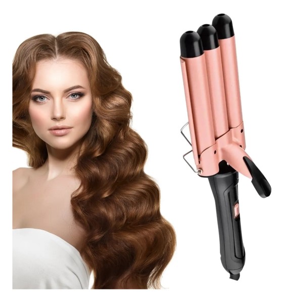 Modelador de Cabelo Profissional Chapinha Trio-Ondas Bivolt – Estilo e Praticidade