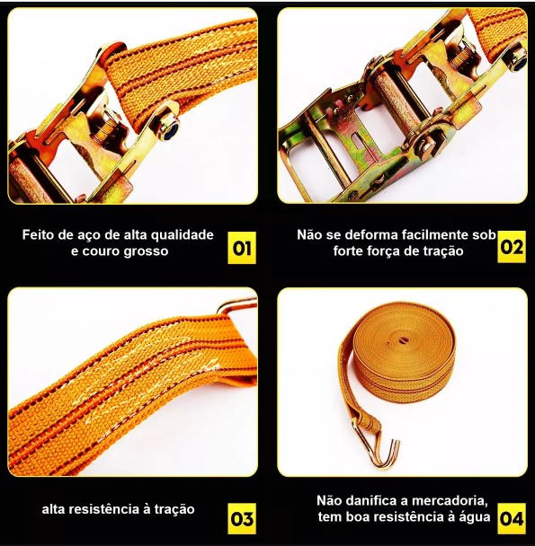 Cinta para Prender Catraca de Carro para Amarração de Caminhão 3 Toneladas
