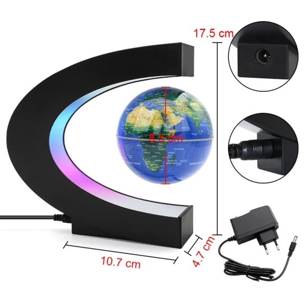 Globo Terrestre Magnético Flutuante com LED Bivolt – BM-F1001 – Decoração Moderna e Tecnológica