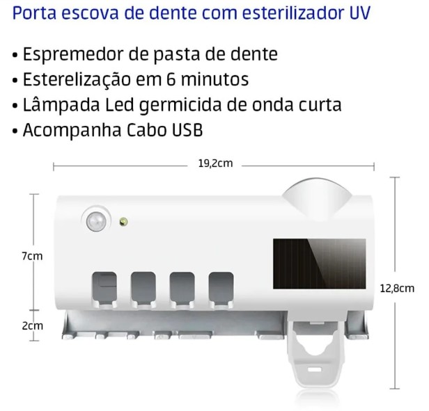 Dispenser Automático para Suporte de Pasta de Dente – BM-F1013 – Higiene Facilitada