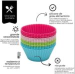 Conjunto 12 Formas de Silicone para Mini Cupcake, Bolo, Muffin e Pão de Queijo – Assadeira para Airfryer e Forno – BM-F956