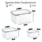 Conjunto Hermético para Alimentos com 3 Potes e Tampa – BM-F1040 – Conservação e Organização