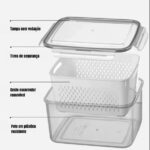 Conjunto Hermético para Alimentos com 3 Potes e Tampa – BM-F1040 – Conservação e Organização
