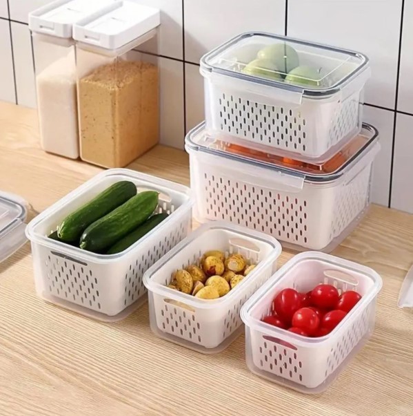 Conjunto Hermético para Alimentos com 3 Potes e Tampa – BM-F1040 – Conservação e Organização