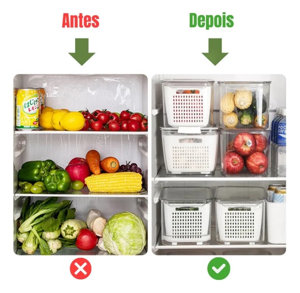 Conjunto Hermético para Alimentos com 3 Potes e Tampa – BM-F1040 – Conservação e Organização