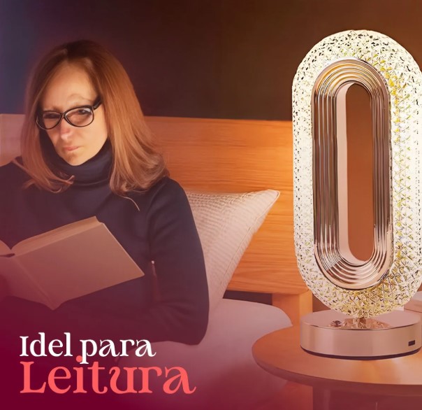 Luminária Abajur Cristal LED Touch Recarregável USB – Estilo Retrô – Modelo BM-F1051