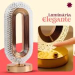 Luminária Abajur Cristal LED Touch Recarregável USB – Estilo Retrô – Modelo BM-F1051