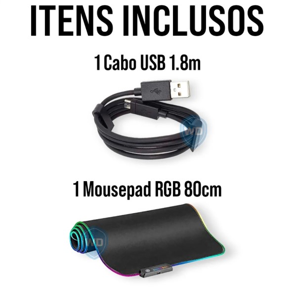 Mouse Pad Speed Gamer com LED BM-791