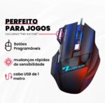 Mouse Gamer Profissional X7 com Fio, 7 Botões e 2400 DPI