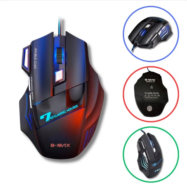 Mouse Gamer Profissional X7 com Fio, 7 Botões e 2400 DPI
