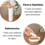 Conjunto de Acessórios para Banheiro em Bambu 6 Peças – Preto – Elegância e Sustentabilidade – BM-F1080A
