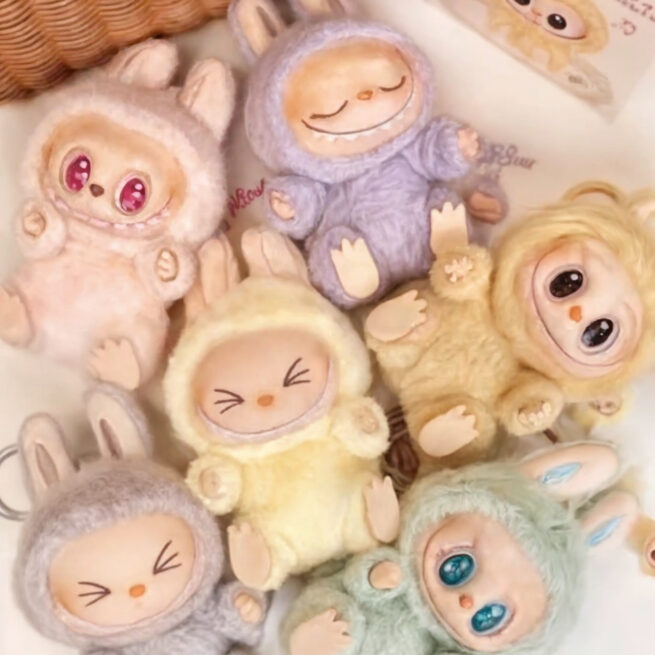 Kit Geração 2 com Caixa – Labubu Monstros Pingente Colecionável Personalizável – Cores Surpresas