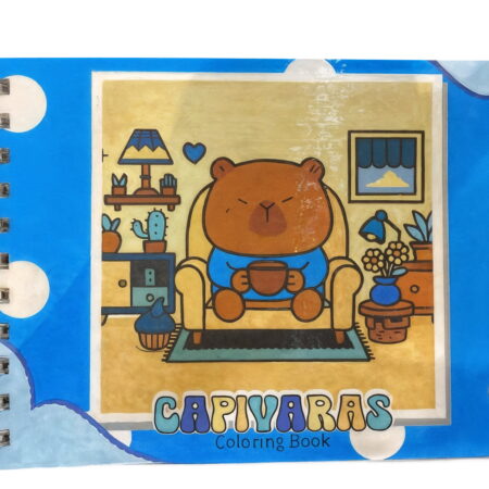 Livro Infantil para Colorir CAPIVARA – Azul – Desenhos Variados
