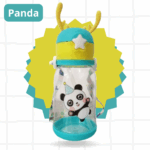 Garrafa Infantil Portátil Panda com Tampa, Canudo e Alça Lateral – Unissex