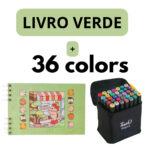 Kit Livro para Colorir Bobbie Goods Verde com 36 Canetas – Diversão e Aprendizado