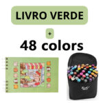 Kit Livro para Colorir Bobbie Goods (Verde) + 48 Canetas