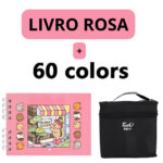 Kit Livro para Colorir Bobbie Goods Rosa com 60 Canetas – Criatividade Garantida