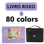 Kit Livro para Colorir Bobbie Goods Roxo com 80 Canetas – Criatividade sem Limites