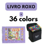 Kit Livro para Colorir Bobbie Goods Roxo com 36 Canetas – Criatividade para Crianças