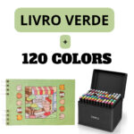 Kit Livro para Colorir Bobbie Goods (Verde) + 120 Canetas Coloridas