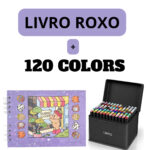 Kit Livro para Colorir Bobbie Goods (Roxo) + 120 Canetas Coloridas