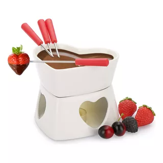 Aparelho Fondue Cerâmica 7 Peças Coração Herstal 320ml – Cores Sortidas