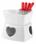 Aparelho Fondue Cerâmica 7 Peças Coração Herstal 320ml – Cores Sortidas