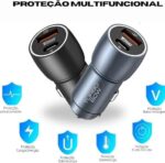 Carregador Veicular 60W 9.1A – Modelo CJ13-4 – Rápido e Seguro