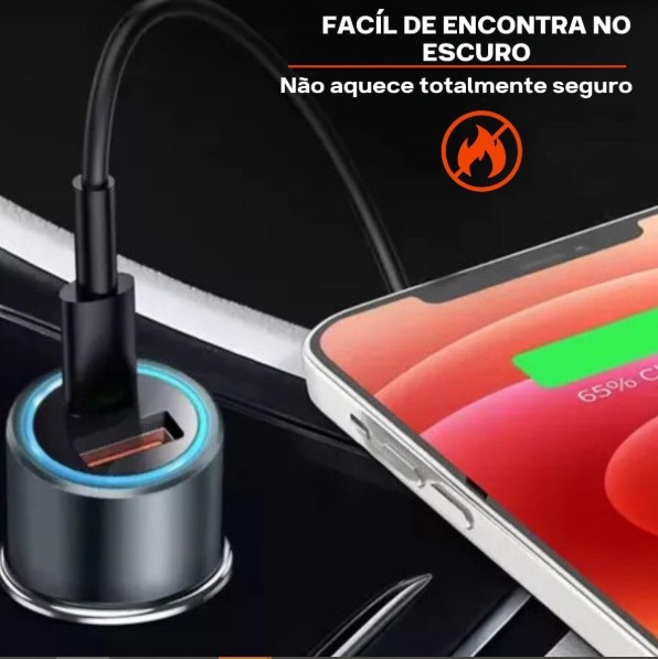 Carregador Veicular 60W 9.1A – Modelo CJ13-4 – Rápido e Seguro