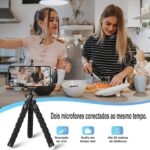 Microfone Lapela Sem Fio Bluetooth LAPELA P2 K35 com Cabo USB – Áudio Claro e Confiável