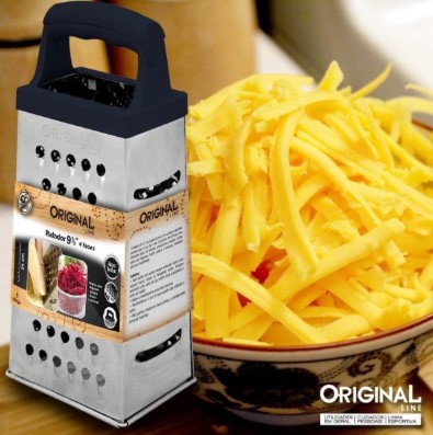 Ralador 4 Faces para Legumes, Frutas, Verduras e Queijos 9 1/2" SL0224 - Branco/Preto